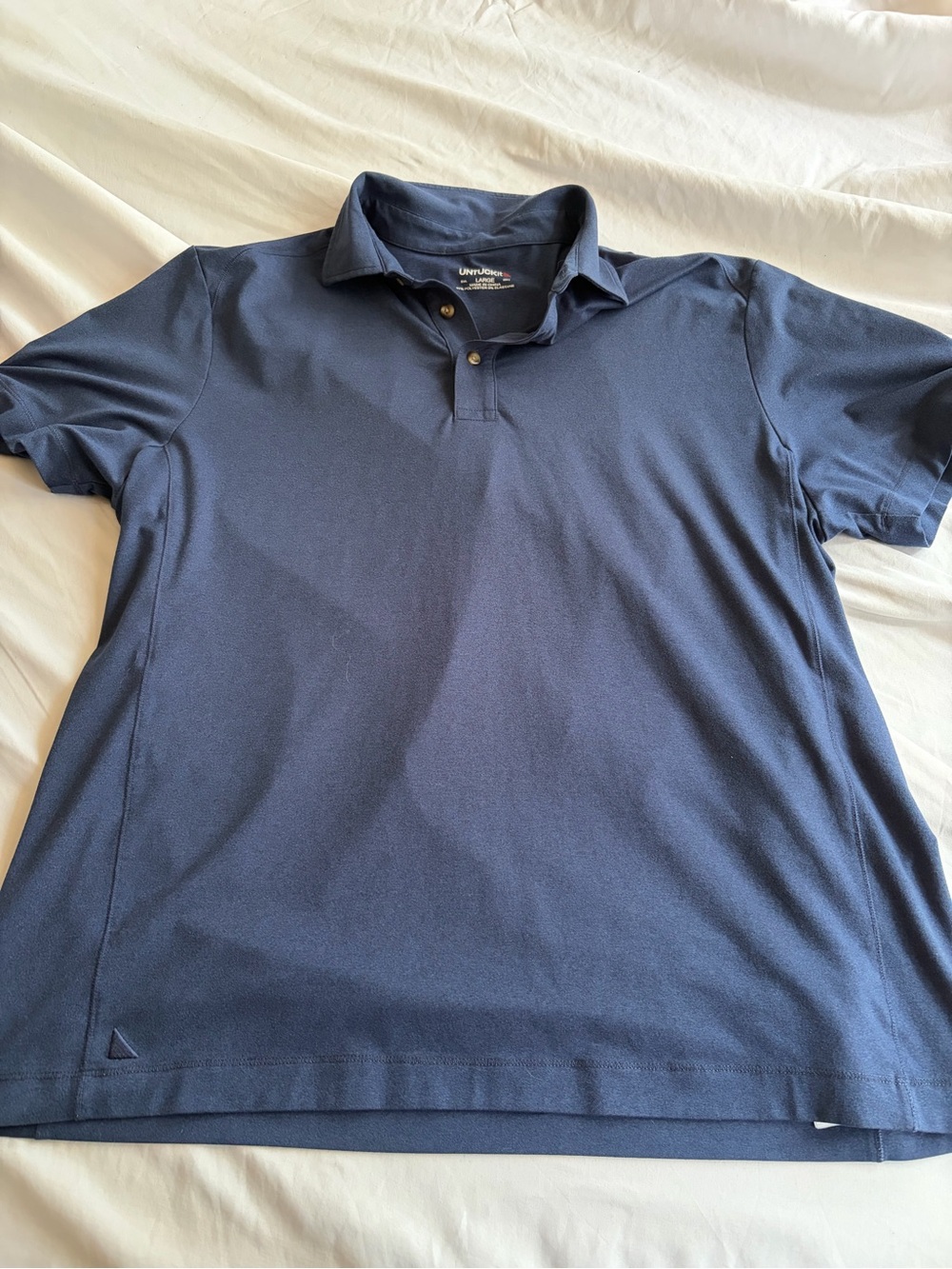 UNTUCKit Men's Navy Blue Short Sleeve Polo Shirt Size Large